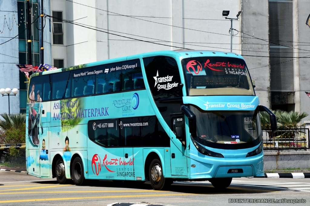 A double decker coach on existing bus service TS8 by Transtar Travel.
