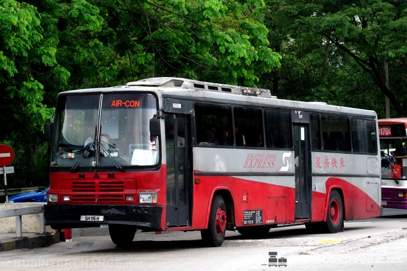 A MAN 16.240 (SH116H) operating on Singapore-Johore Express bus service SJE