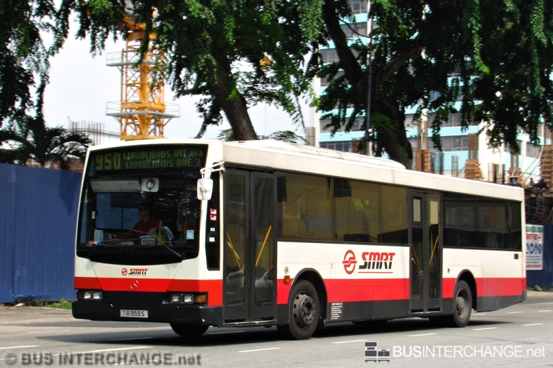 A Mercedes-Benz O405 (TIB959S) operating on SMRT Buses bus service 950