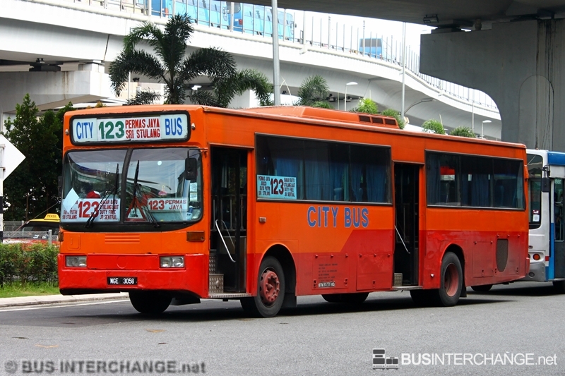 A Mercedes-Benz OH1318 (WGE3058) operating on City Bus bus service 123